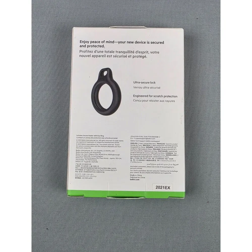 Belkin AirTag Secure Holder With Key Ring Black Set of 3 boxes
